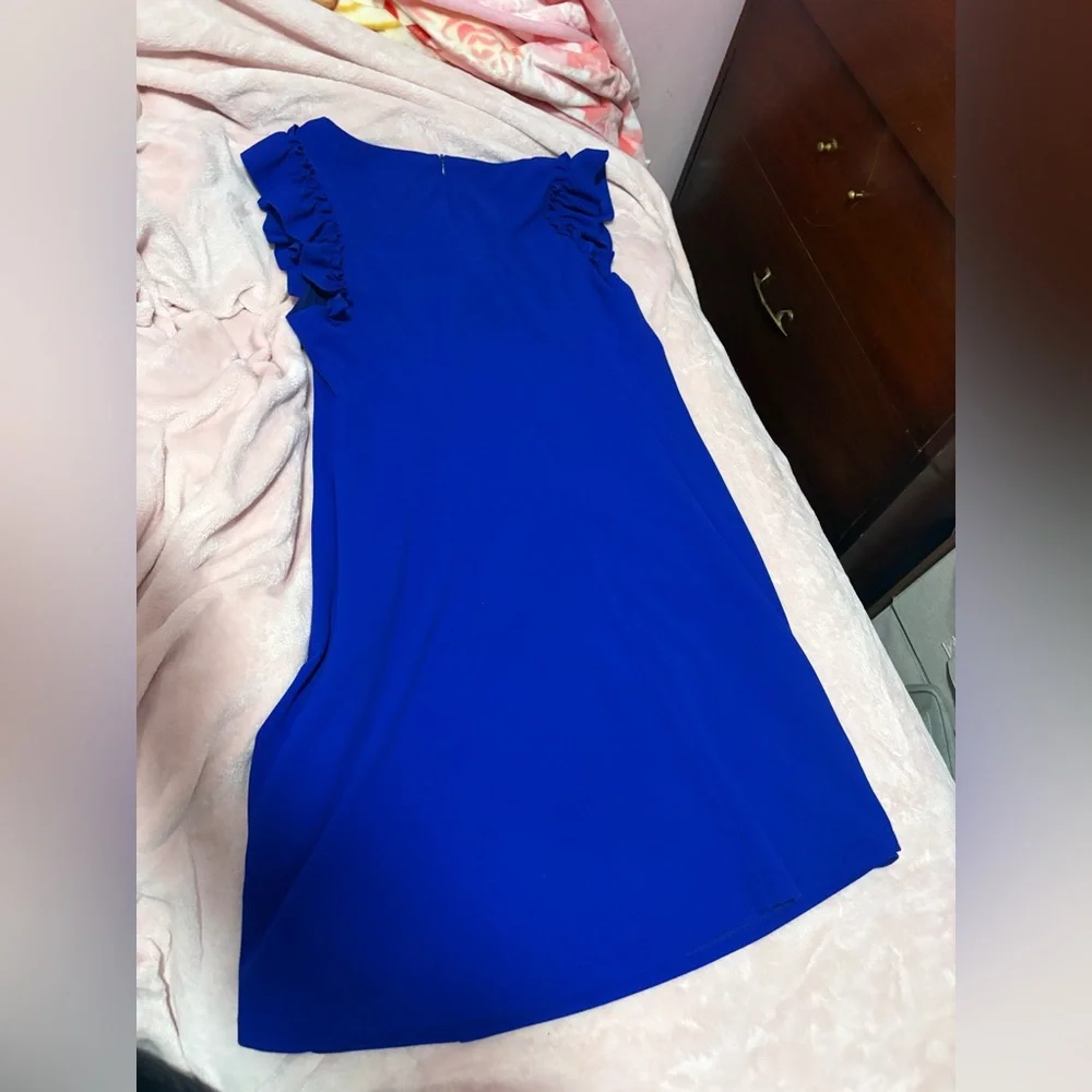 ⭐️Royal Blue Ruffle Sleeve V-Neck Dress - Picture 3 of 3